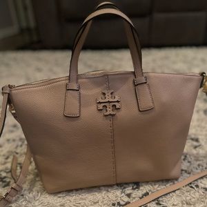 Tory Burch McGraw Nude Crossbody Tote